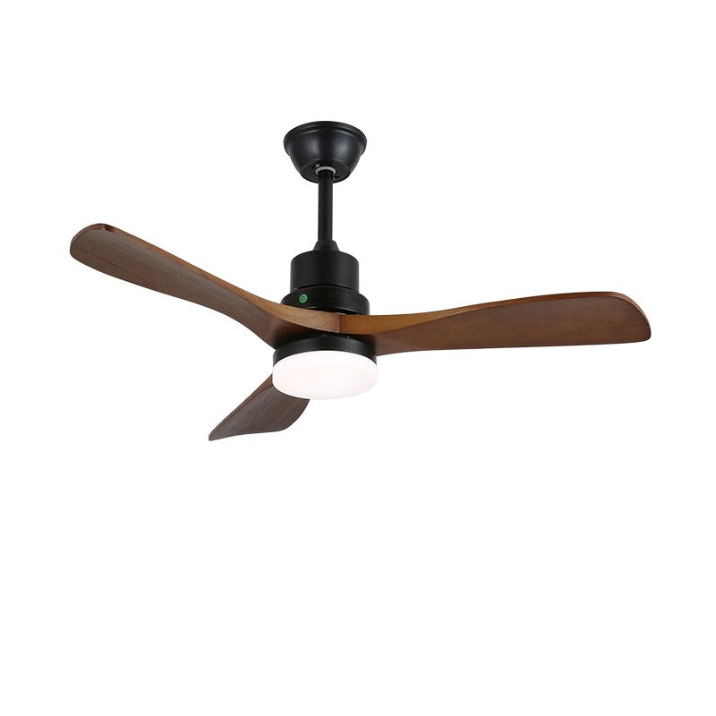 Rininena modern takfläkt med lampa och träblad