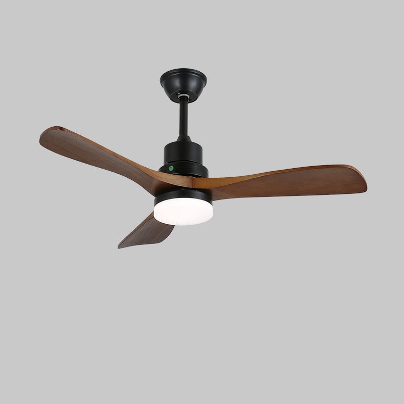 Rininena modern takfläkt med lampa och träblad