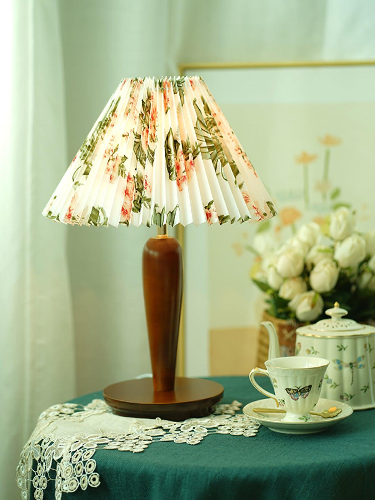 Linorelia modern bordslampa i tyg