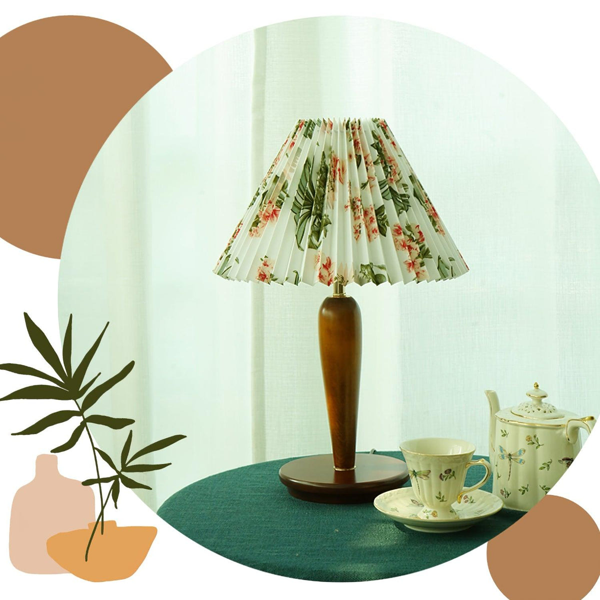 Linorelia modern bordslampa i tyg
