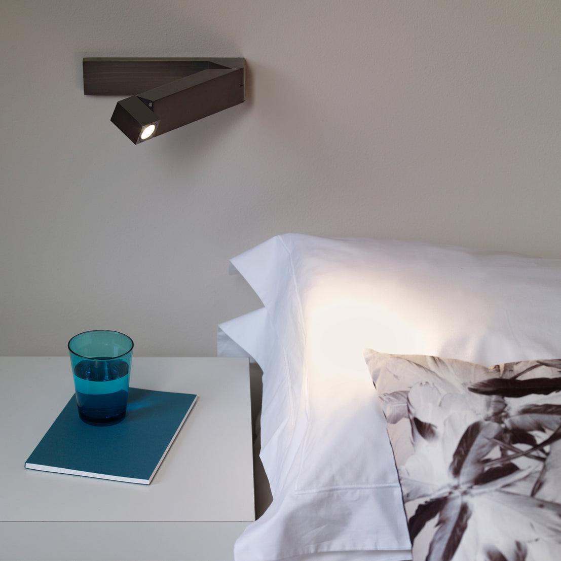 LED-væglampe med kabinet i aluminiumslegering, mat sort nikkel, minimalistisk