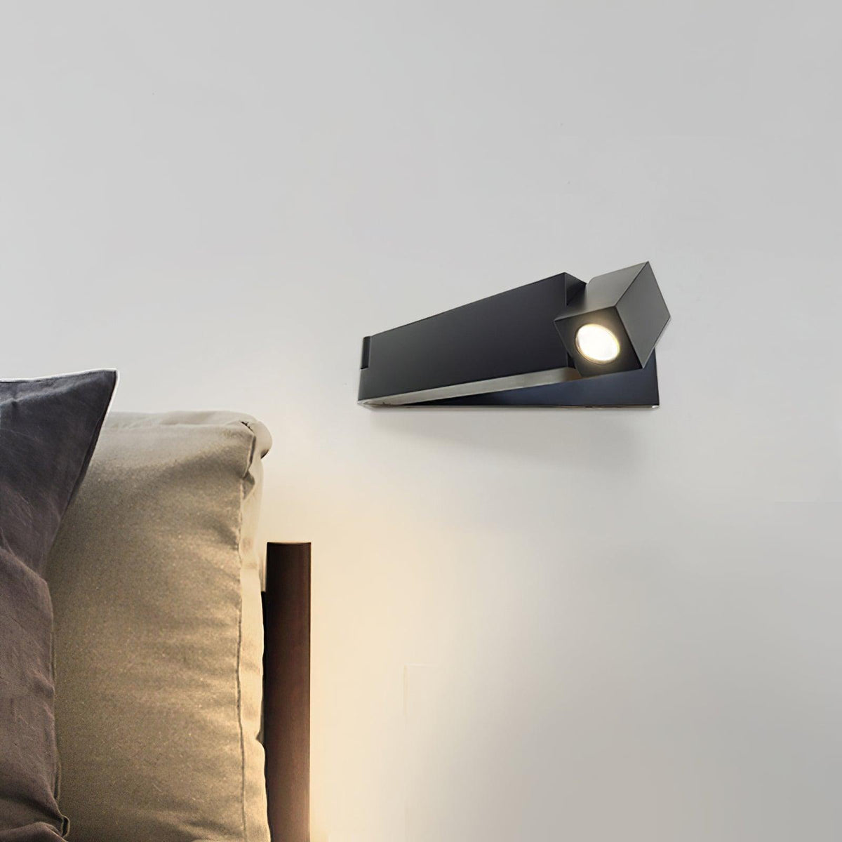 LED-væglampe med kabinet i aluminiumslegering, mat sort nikkel, minimalistisk