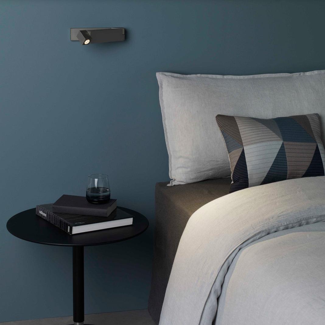 LED-væglampe med kabinet i aluminiumslegering, mat sort nikkel, minimalistisk