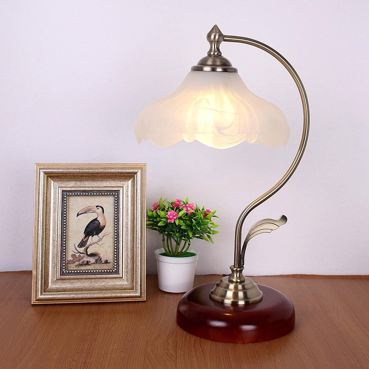 Velivise retro bordslampa i form av en blomma