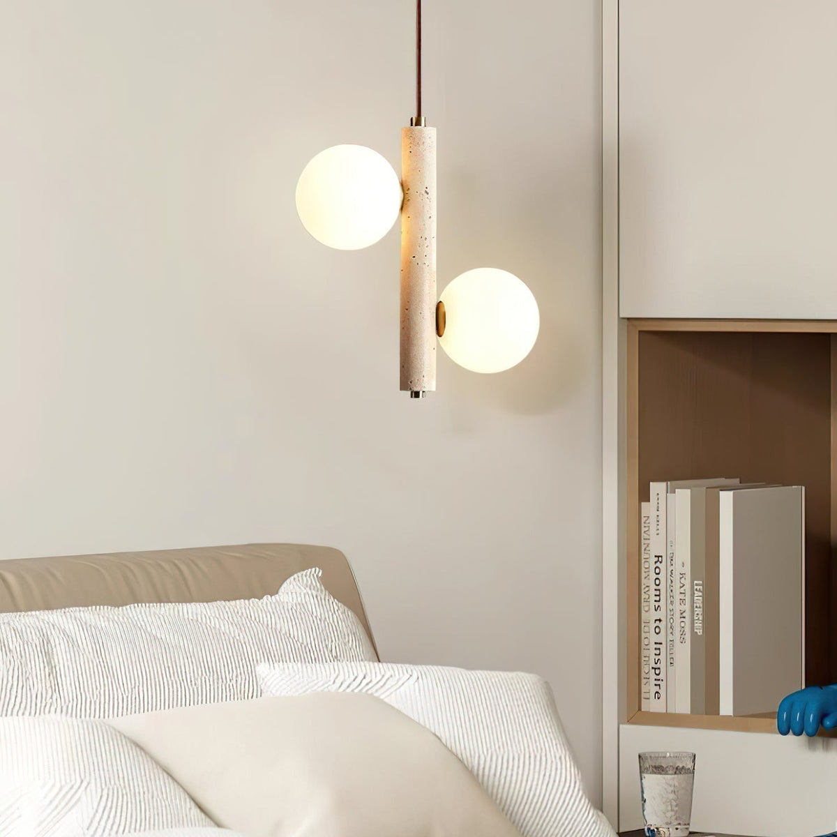 Aursorel Multi-Globe pendel i travertin
