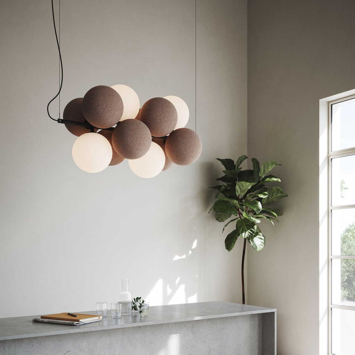 Blanor industriel kunstnerisk pendellampe