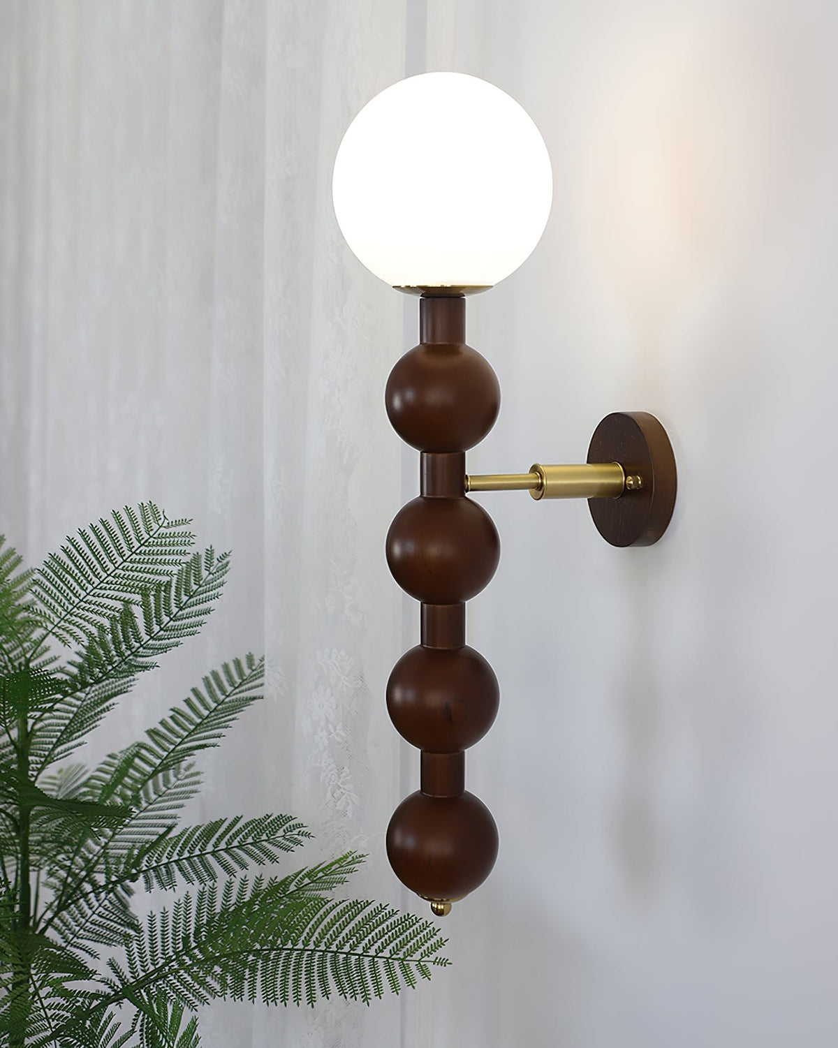 Olaeia moderne minimalistisk boblende væglampe i træ og glas