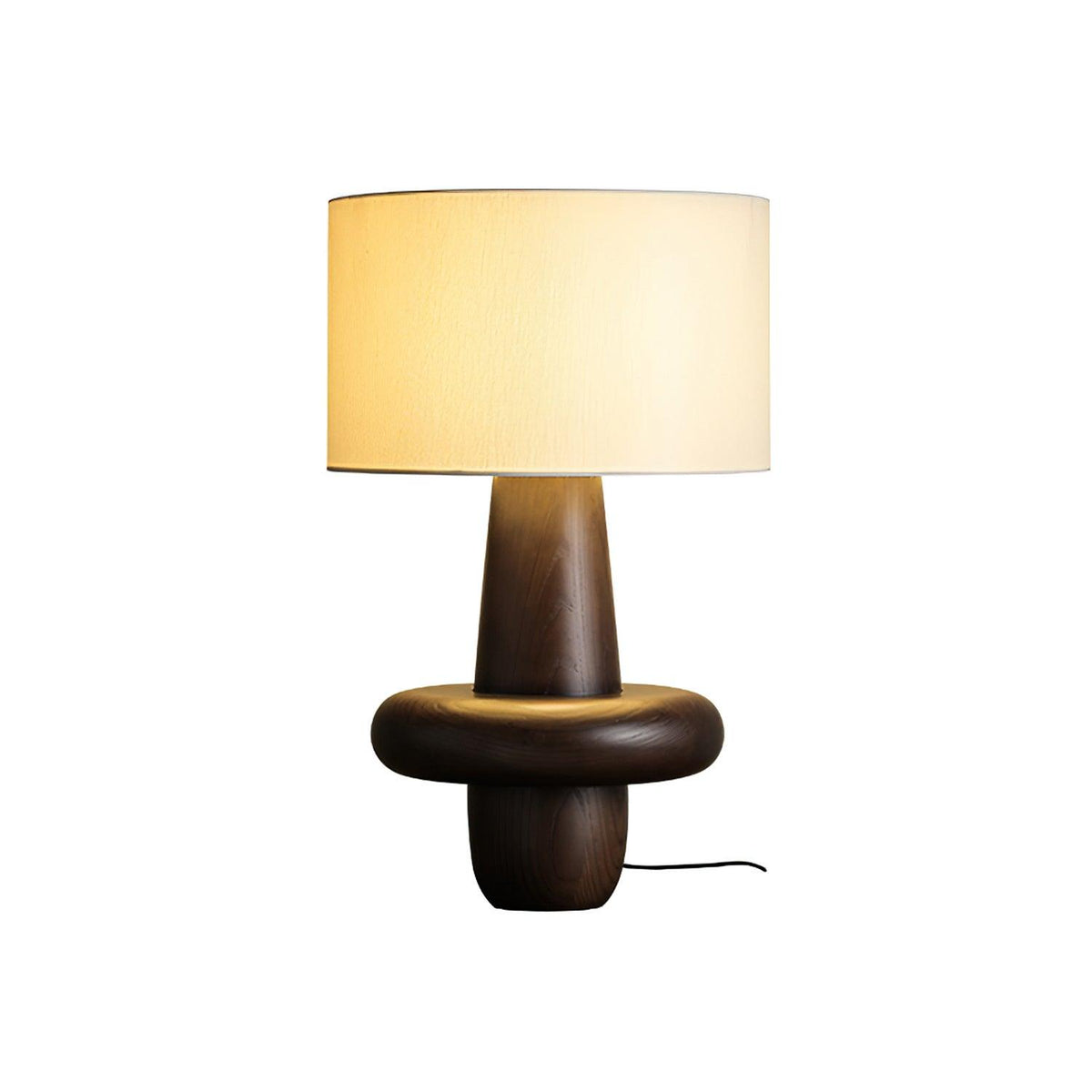 Ring minimalistisk bordslampa i trä