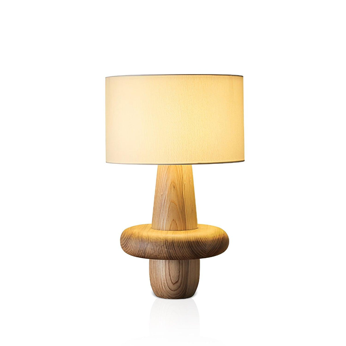 Ring minimalistisk bordslampa i trä
