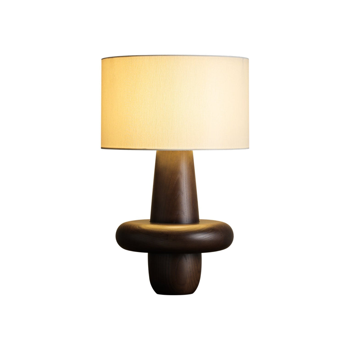 Ring minimalistisk bordslampa i trä