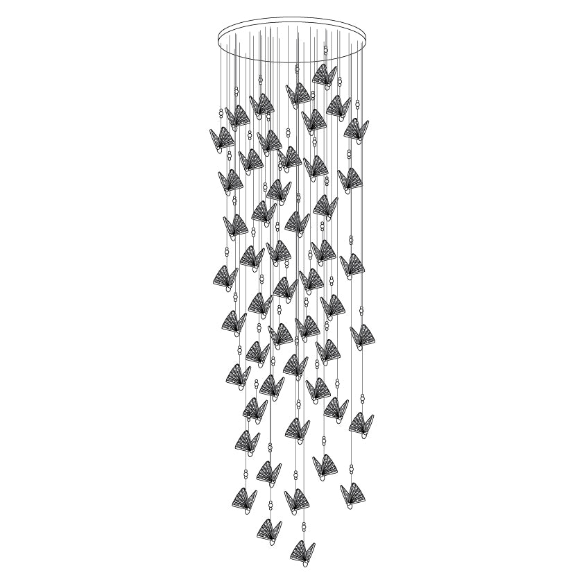 Luz pendente moderna Elaaneria em forma de borboleta