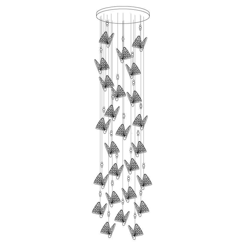 Luz pendente moderna Elaaneria em forma de borboleta