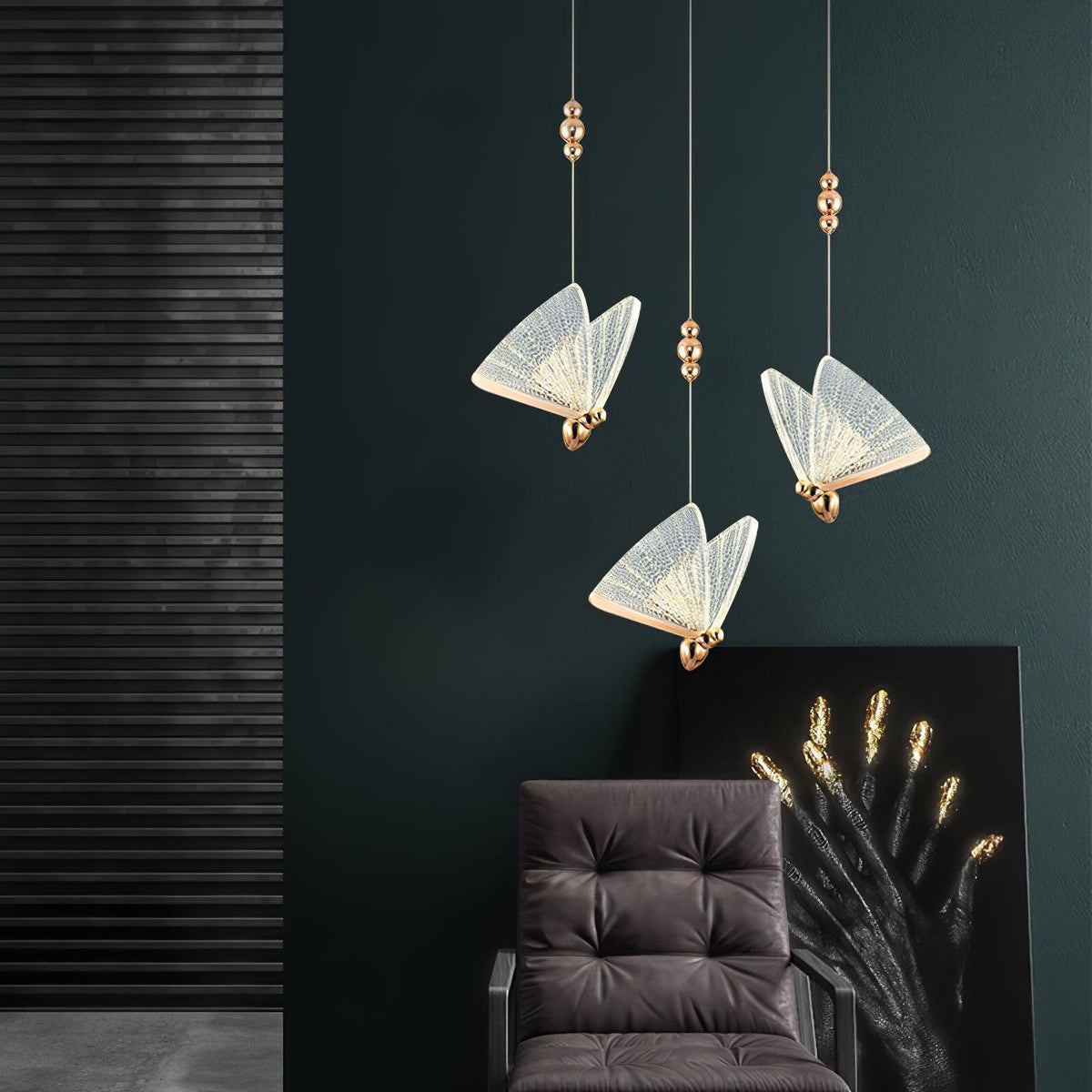 Luz pendente moderna Elaaneria em forma de borboleta
