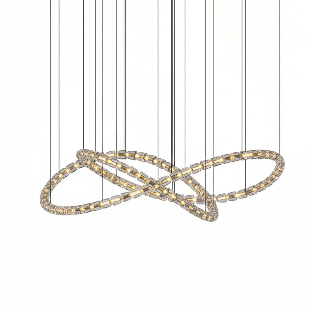 Candeeiro de teto de cristal dourado Nexus