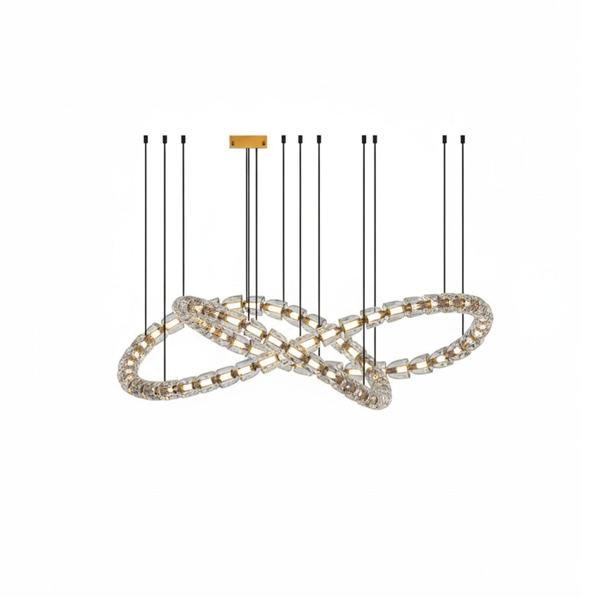 Candeeiro de teto de cristal dourado Nexus