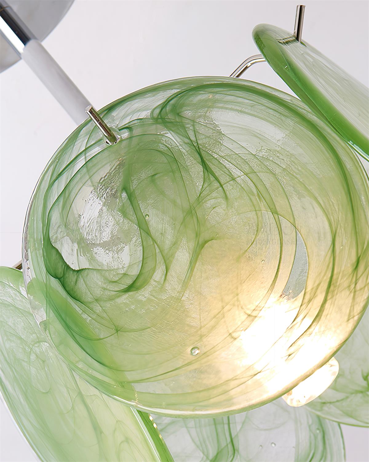 Lenira Ceiling Lamp Blue Art Glass Modern