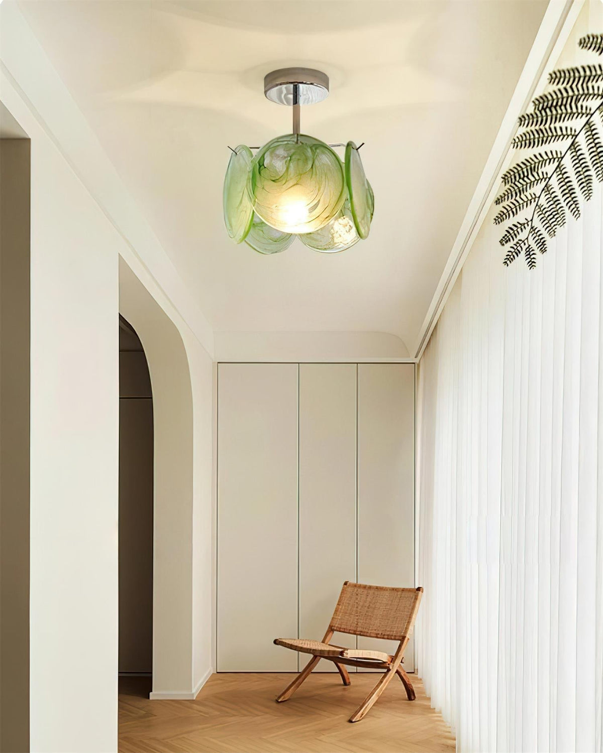 Lenira Ceiling Lamp Blue Art Glass Modern