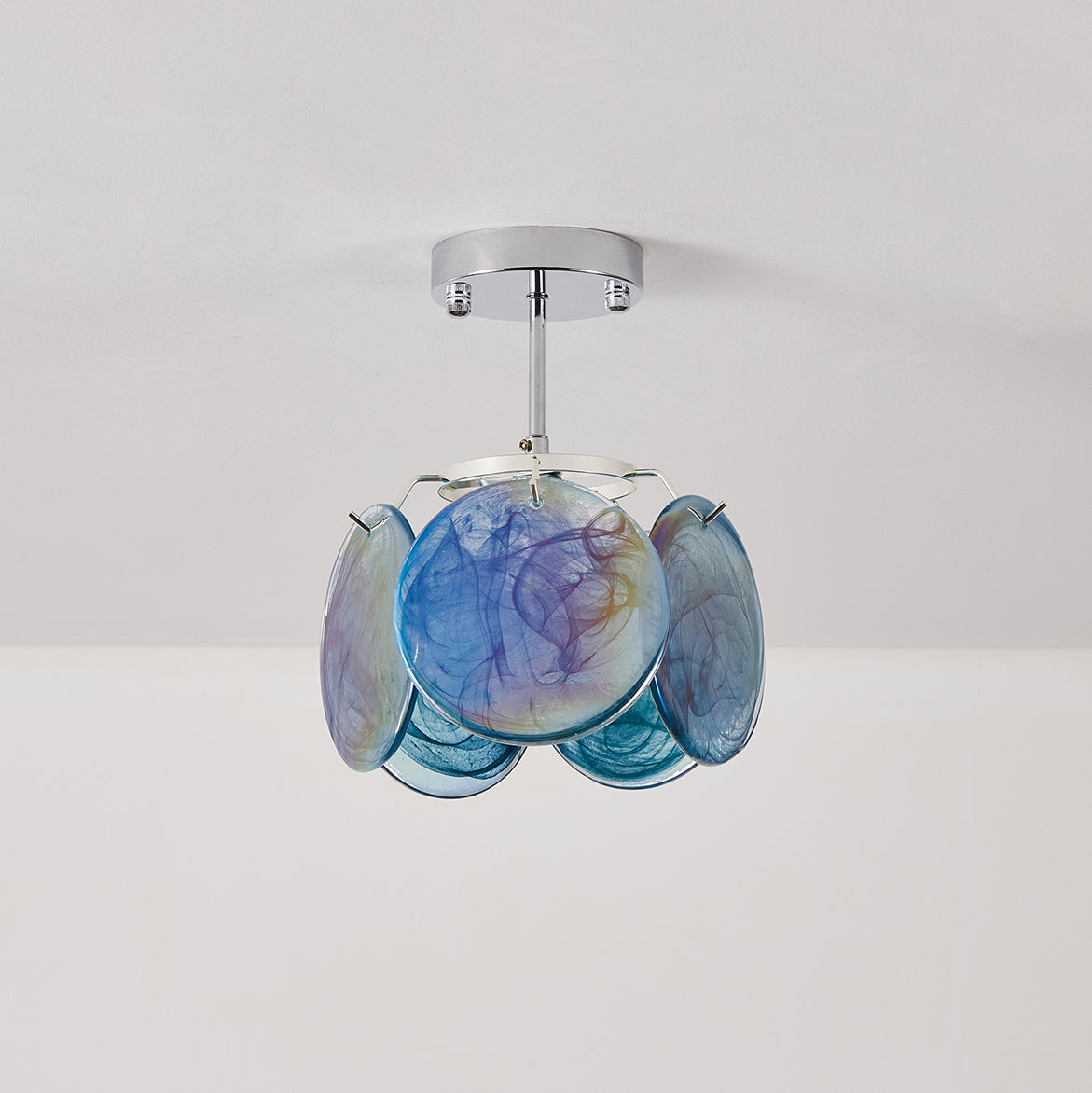 Lenira Ceiling Lamp Blue Art Glass Modern