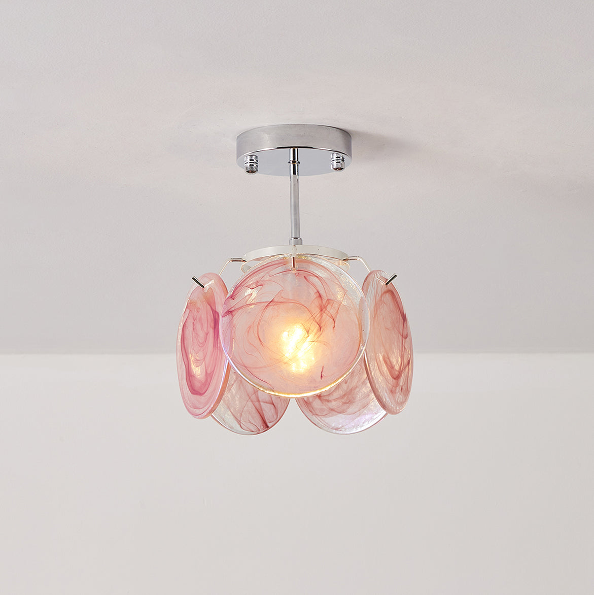 Lenira Ceiling Lamp Blue Art Glass Modern