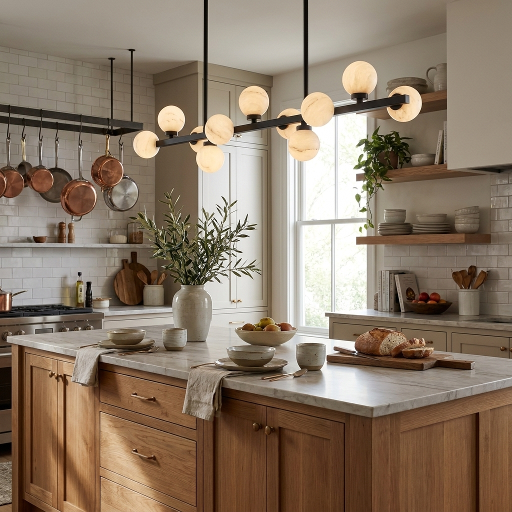 Candeeiro de lustre em alabastro Aldenford