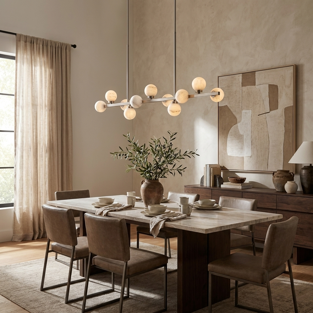 Candeeiro de lustre em alabastro Aldenford