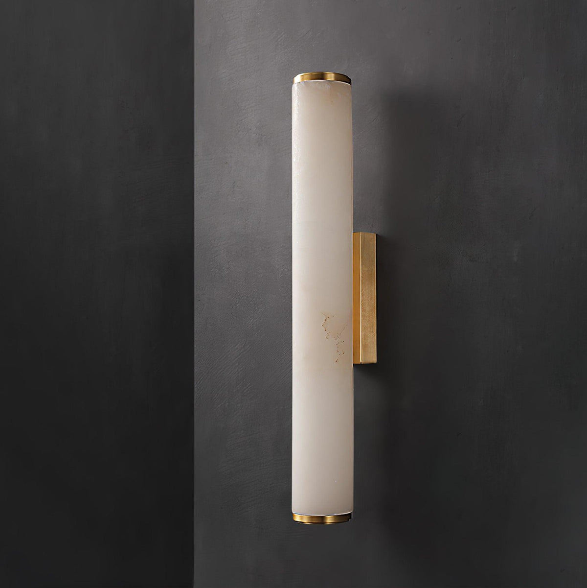Kristy Alabaster  Vertical Cylindrical Wall Lamp