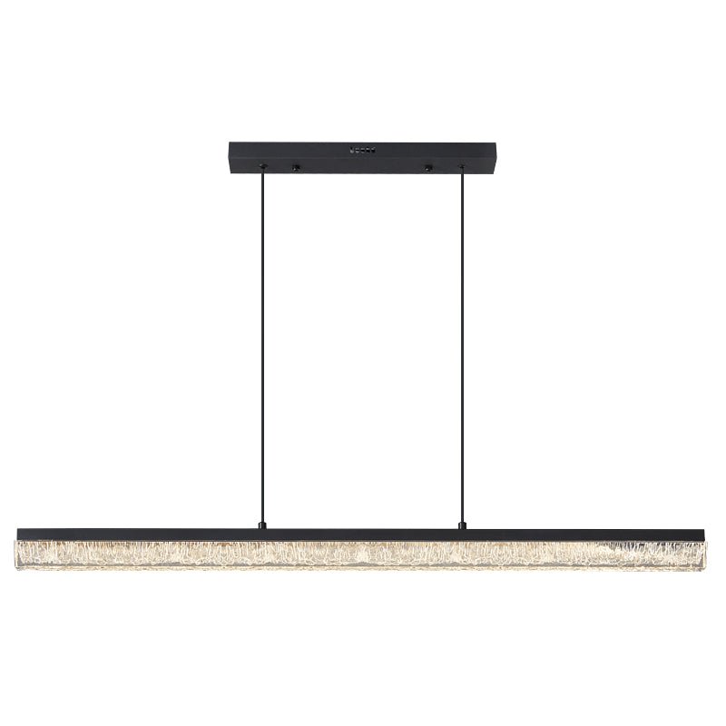 Luz pendente Veluielle preta em acrílico linear