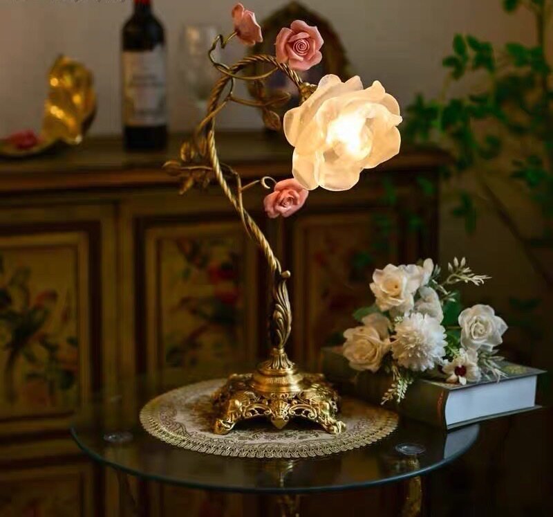 Rosalune Campanella vintage-rosenbordlampe