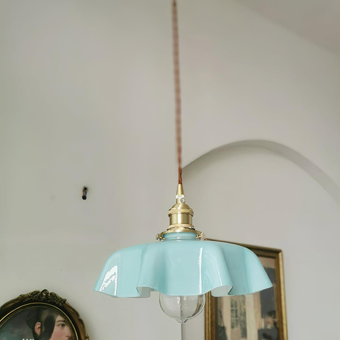Civen Farmhouse Ruffled Pendant Light