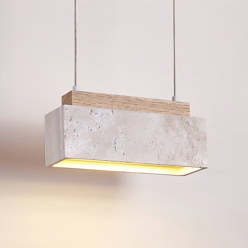 Ciraeila Rectangular Travertine Pendant Light