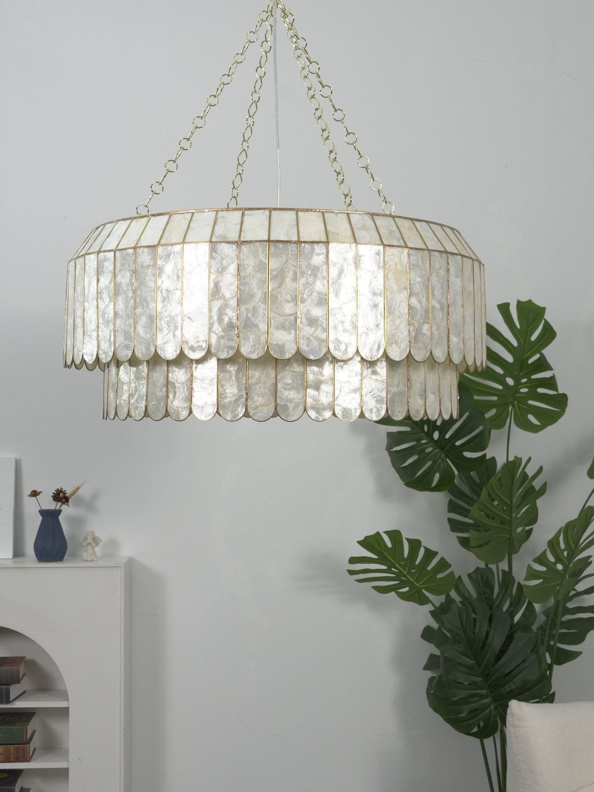 Holz Gold Shell -metallinen Aurelia-kattokruunu