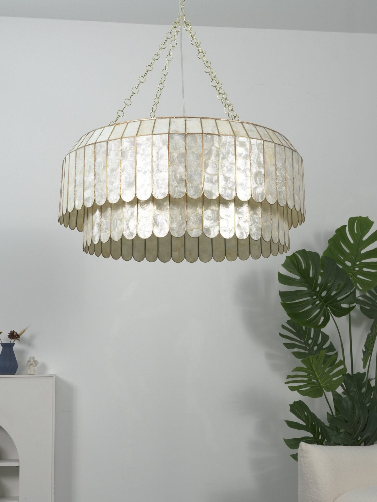 Holz Gold Shell -metallinen Aurelia-kattokruunu