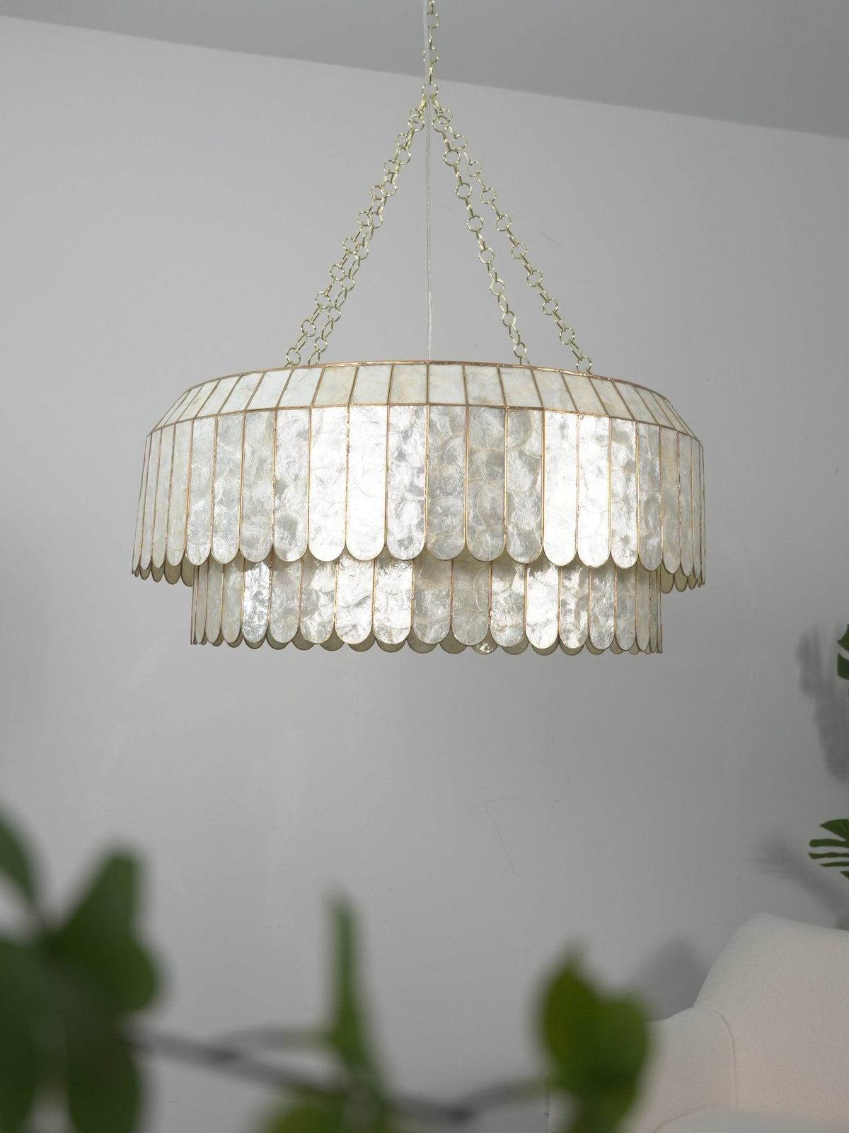 Holz Gold Shell -metallinen Aurelia-kattokruunu