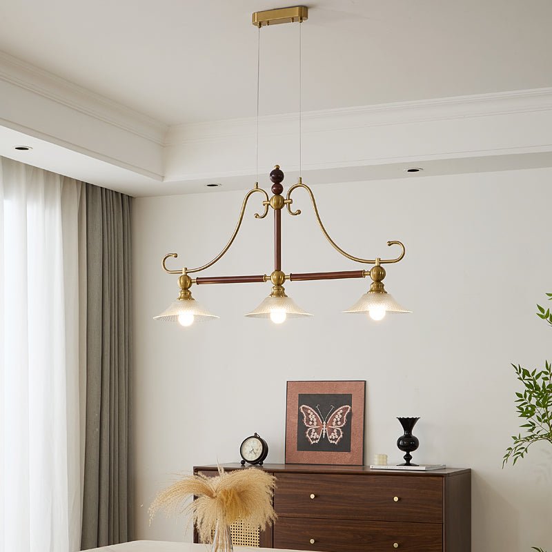 Ivvinisra elegant vintage-pendellampe i træ til køkkenø