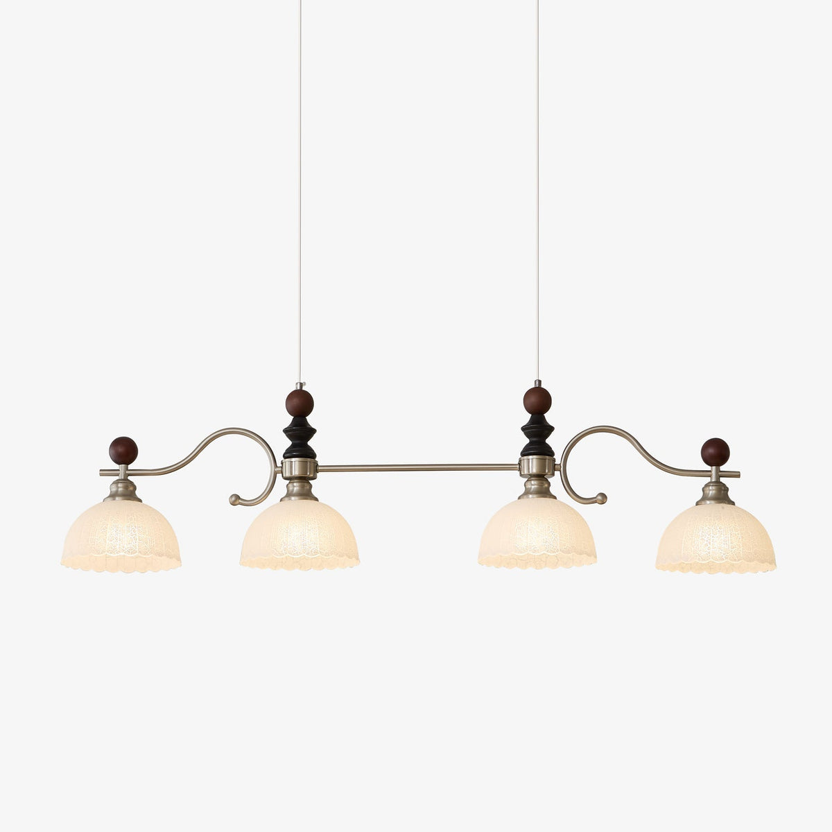Ivvinisra elegant vintage-pendellampe i træ til køkkenø