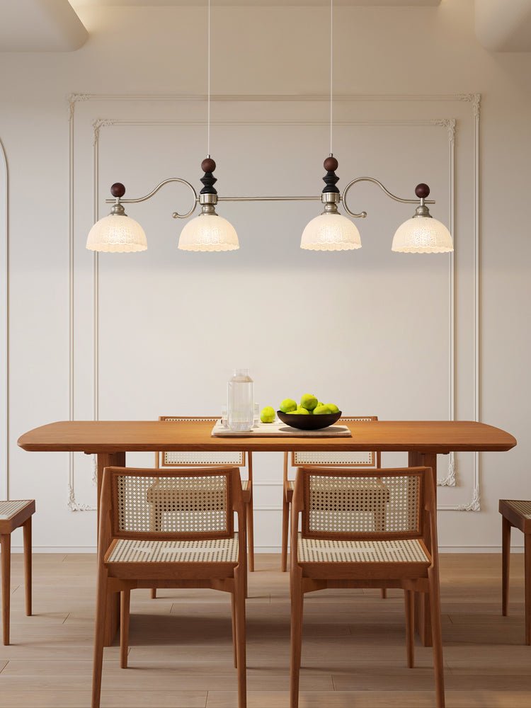 Ivvinisra elegant vintage-pendellampe i træ til køkkenø