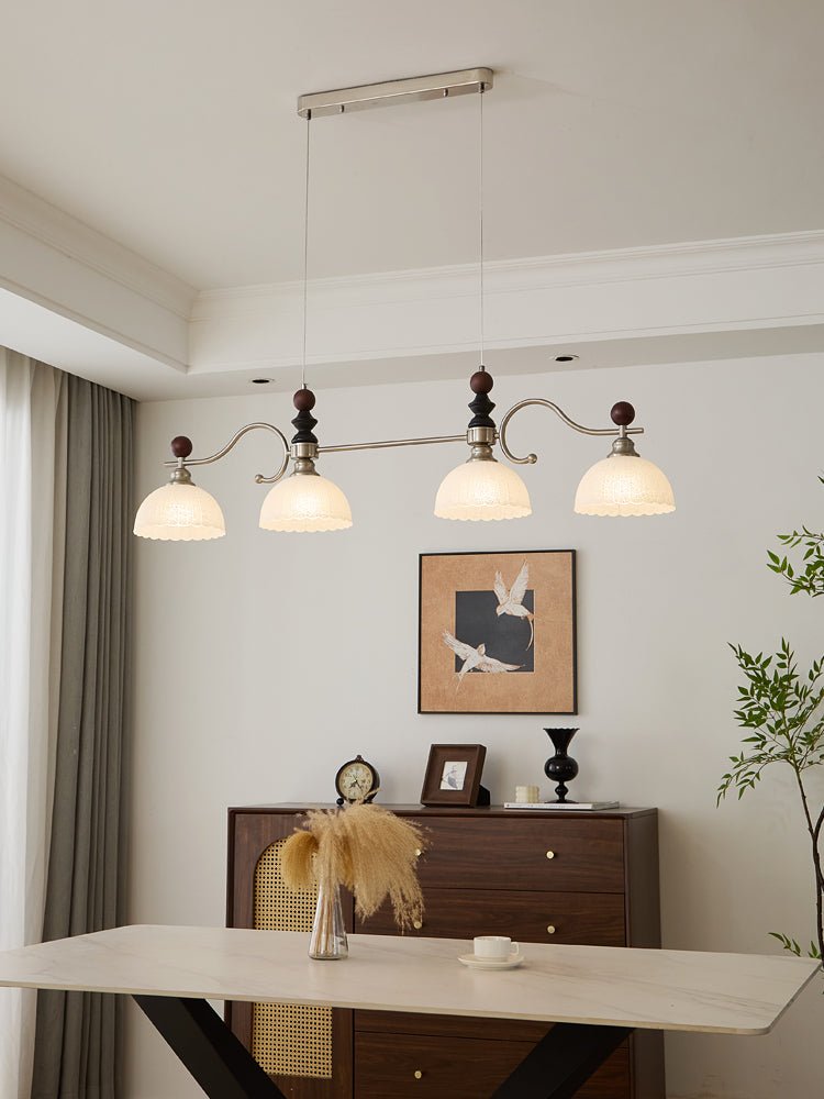 Ivvinisra elegant vintage-pendellampe i træ til køkkenø