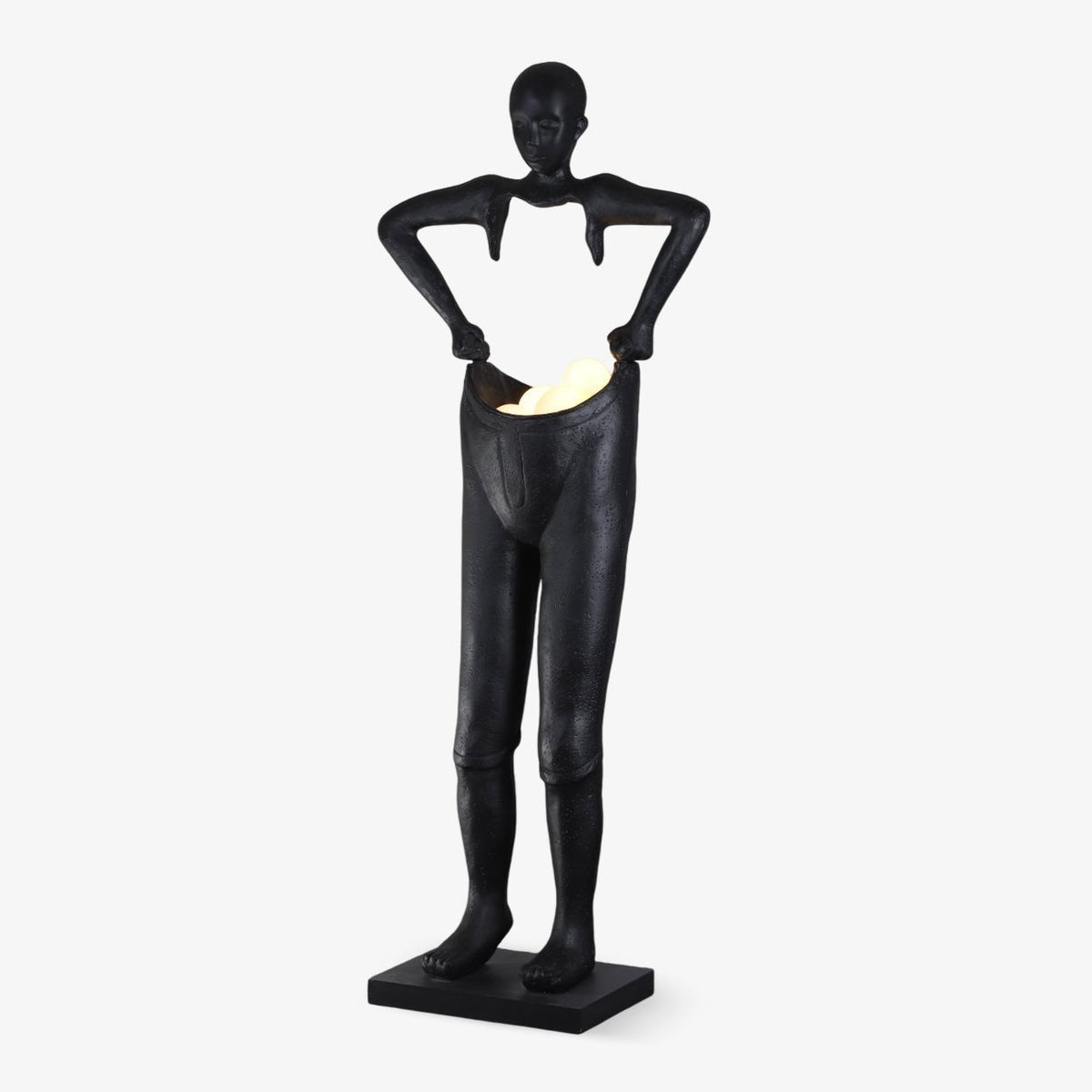 Candeeiro de pé escultural preto Vamiryra