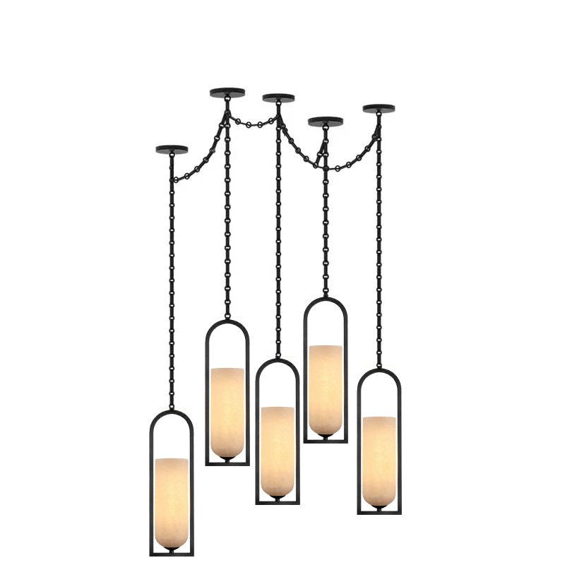 Candelabro lanterna Theron com corrente em cascata