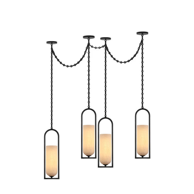Candelabro lanterna Theron com corrente em cascata