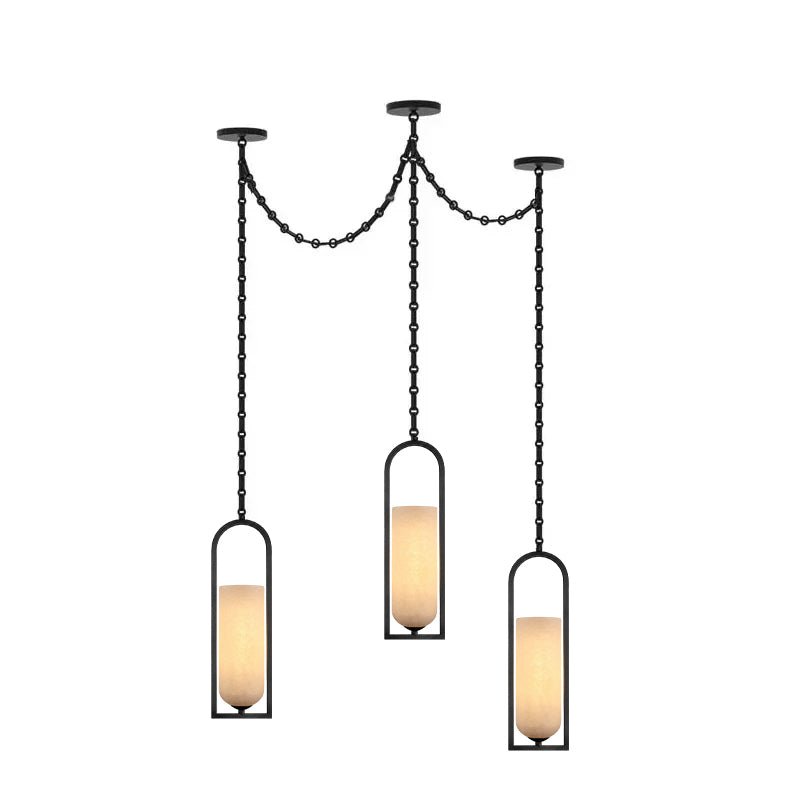 Candelabro lanterna Theron com corrente em cascata