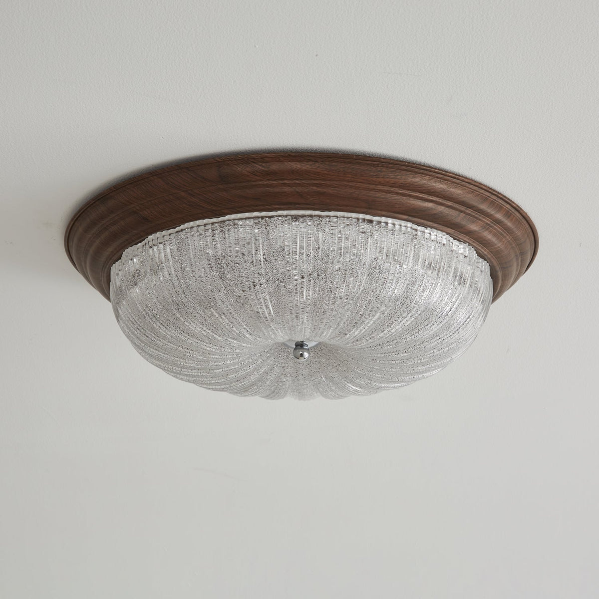 Tacell elegant premiumtaklampa i valnöt och glas