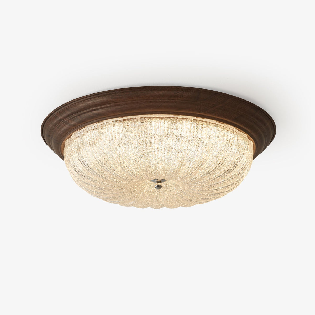 Tacell elegant premiumtaklampa i valnöt och glas