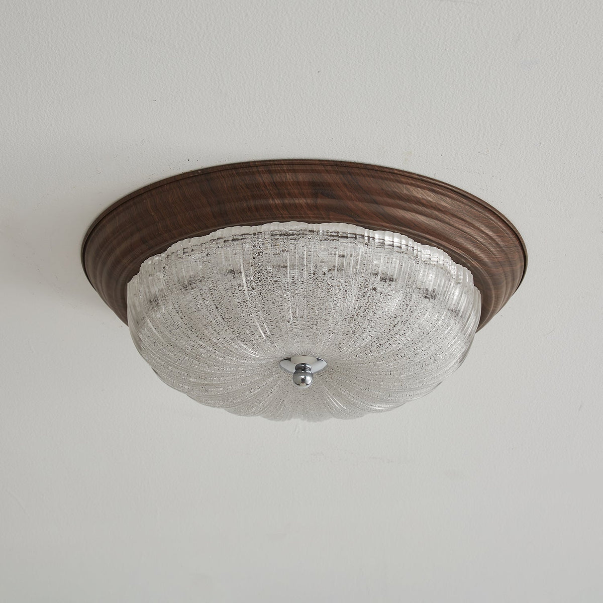 Tacell elegant premiumtaklampa i valnöt och glas