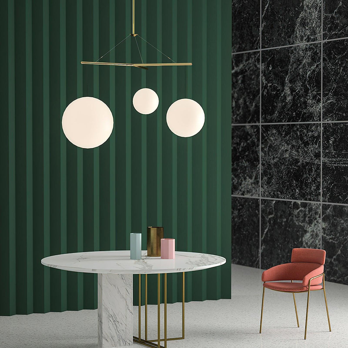Triad minimalistisk pendellampa i glas