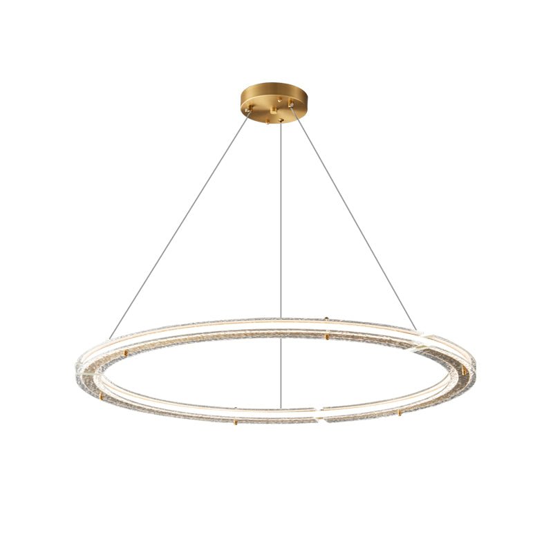 Lunara-lysekrone med dobbelt ring og krystal