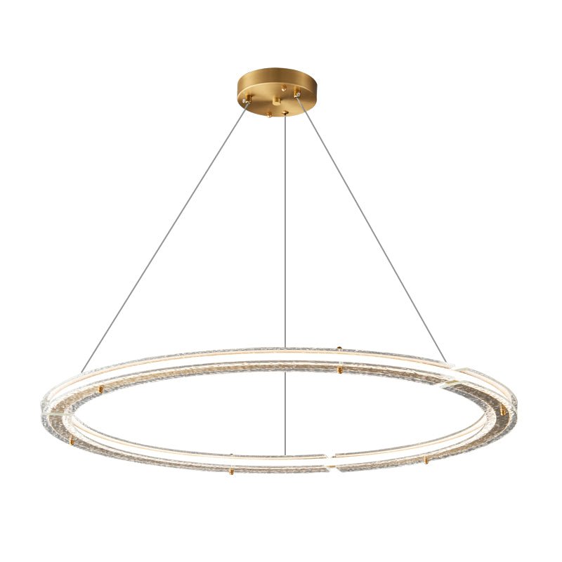 Lunara-lysekrone med dobbelt ring og krystal