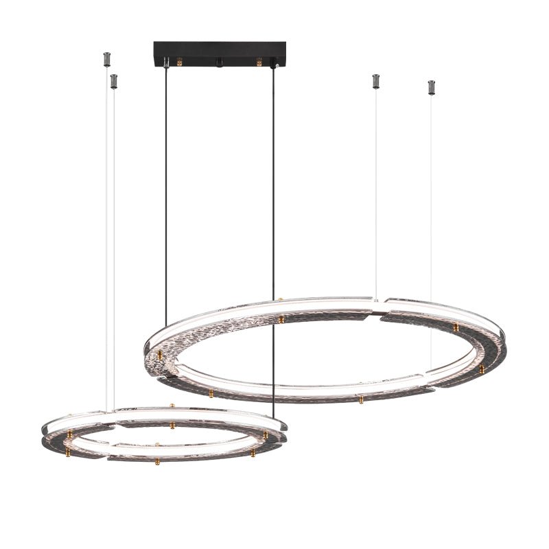 Lunara-lysekrone med dobbelt ring og krystal