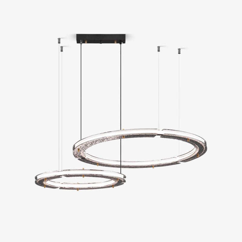 Lunara-lysekrone med dobbelt ring og krystal