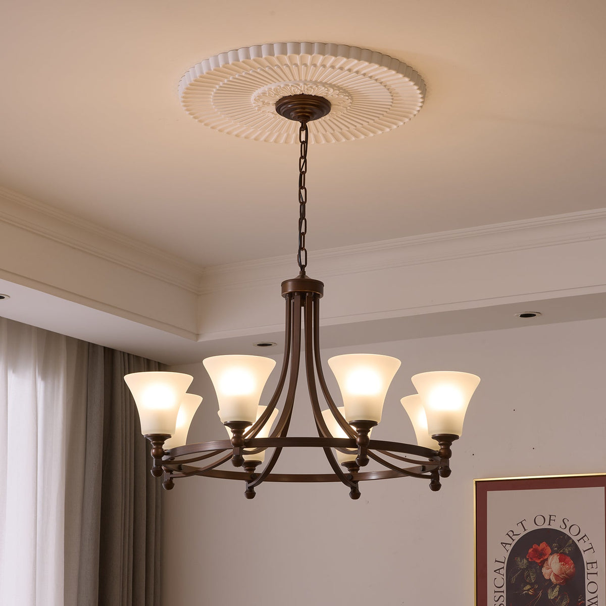 Celestine traditionel elegant vintage-glødende lysekrone